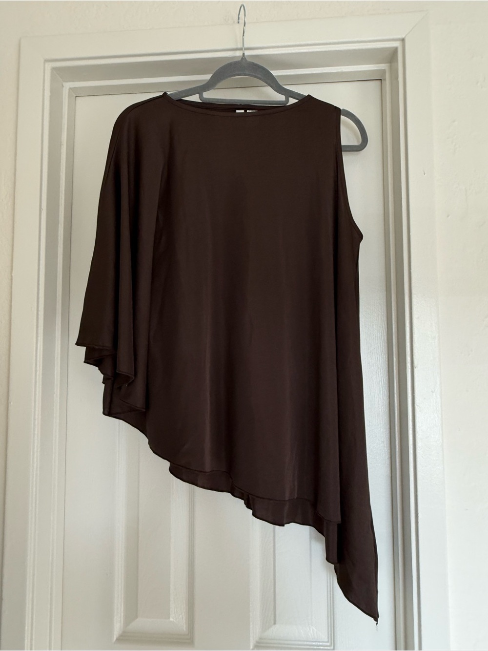 Asymmetric Drape Brown Top